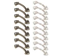 Alipis 20Pcs Vintage Mini Drawer Handles Pull Knobs Set, Zinc Alloy Retro Cabinet Pulls for Wooden Box, 47X14Mm Antique Copper Silver, Decorative Hardware for Jewelry Boxes and Small