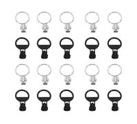 Alipis 20Pcs Zipper Pull Tabs Silver Black Resin Ring Heads, 5# Size Multifunctional Repair Pullers for Coats, Bags, and Luggage Accessories