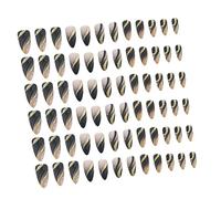 Alipis 24 Boxes Glitter Stripe Press on False Nails Set 144 Pieces Full Cover Removable Glue-on Artificial Nail Tips for Women’s DIY Manicure Party Everyday Decoration