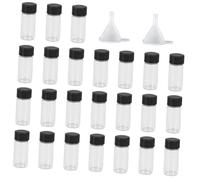 Alipis 24pcs Clear Glass Bottles with Screw Caps and Funnels Transparent Reagent Storage Vials for Travel Sample Collection Leak-resistant and Lightweight Containers for Cosmetics and