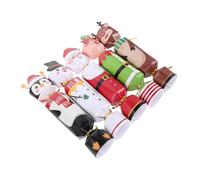 Alipis 24pcs Foldable Christmas Candy Boxes with Cartoon Cracker Pull Design Paper Treat Containers for Holiday Cookie Bakery Packaging Xmas Goodie Bags with Festive Patterns for Winter