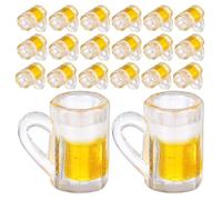 Alipis 24Pcs Miniature Beer Mug Set Adorable Resin Mini Beer Cups for Dollhouse Accessories for DIY Crafts Micro Landscape Decoration Tiny Glass Ornaments