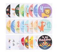 Alipis 24pcs Newborn Monthly Milestone Stickers Photo Props for Growth Tracking and Social Media Scrapbooking Includes Month and Holiday Stickers Cute Keepsake Gift for Expecting Moms
