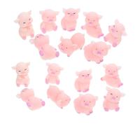Alipis 24pcs Pink Resin Pig Figurines Cute Farm Animal Decorations for Car Dashboard Garden Cake Toppers DIY Succulent Plant Integration Ornaments