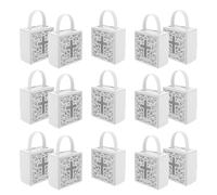 Alipis 25pcs White Religious Boxes with Hollow Cross Design, Small Favor Bags for Baptism, First Communion, Christmas Church Events and Holiday Party Supplies