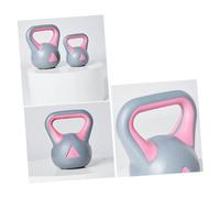 Alipis 2kg Rubberized Fixed Kettlebell for Women Fitness Training, Gray Pink Kettle Bell for Home Exercise and Arm Muscle Workout