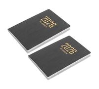 Alipis 2pcs 2026 Mini Daily Planner Notebooks Black Stripe Small Weekly and Monthly Schedule Organizer Pocket Notepad for Office Desk and Work Task Planning