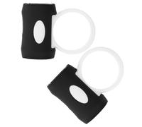 Alipis 2pcs 5a Drumsticks Rotating Control Clips with Anti-slip Rubber Finger Loops for Drummers Band Practice, Black and White Drum Stick Twirling Aid Accessories