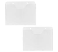 Alipis 2pcs A4 Horizontal Wall Mount File Organizer Rack, White Acrylic Literature Display Holder for Office Documents, Retail Magazines and Brochures Storage