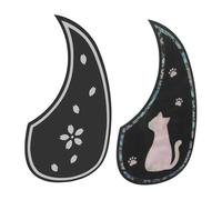 Alipis 2pcs Acoustic Guitar Pickguards Teardrop-shaped Protective Scratch Guards with Cat Paw and Sakura Designs Decorative Self-adhesive Folk Guitar Protective Plates