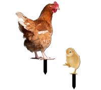 Alipis 2pcs Acrylic Chicken Garden Stake for Outdoor Beds and Borders | Farmhouse Rustic Modern Style, Fine Ground Finish, Smooth Surface, Not Easy to Break, Photo Prop Use