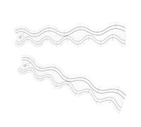 Alipis 2pcs Acrylic Quilting Ruler with Wave Edge for Universal Compatibility and Patchwork Home Sewing
