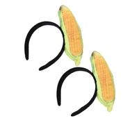 Alipis 2pcs Adorable Plush Corn Hairband Soft Headbands for Halloween Thanksgiving Cosplay Costume Parties Comfortable Vegetable-inspired Hair Accessories