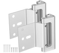 Alipis 2pcs Aluminum Alloy Door Reinforcement Locks with Hinge Night Latch Silver Front Door Security Bolts for Apartment Safety Stopper