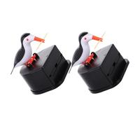 Alipis 2pcs Automatic Push Toothpick Holder Box with Creative Bird Design Portable Dispenser for Travel Dining Office Ample Storage for Family Meals and Small Gatherings Vivid Colors