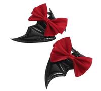 Alipis 2pcs Bat Wing Hair Clips for Halloween Hair Accessories Red Fabric Complement Highlight Personal Style for Gatherings