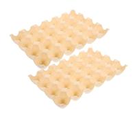 Alipis 2pcs Beige Egg Storage Tray Organizer for Egg with Stackable Slim Compact Design Made of Sturdy Pp Material Fits into Refrigerator Not Easy to Deform