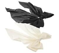 Alipis 2pcs Big Bow Hair Barrettes Clips for Women Metal Long Tail Bowknot Clips Secure Ponytail Holders for Thick Curly Hair for Parties and Special Occasions