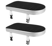 Alipis 2Pcs Bike Rear Seat Cushion with Leather Cover, Shock-Absorbing Saddle Pad for Mountain Bikes, Silver-Black Back Seat Cushion for Adult Passenger Transport