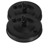 Alipis 2pcs Black Chandelier Canopy Ceiling Plate with Closed Edge, Heavy-Duty Pendant Light Fixture Parts, Ceiling Light Cover Replacement for Home and Living Room Lighting