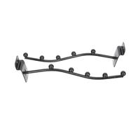Alipis 2pcs Black Iron Flute Display Hanger Hooks Groove Board Wall Mounted Holder Rack Easy to Install for Displaying Flute and Interior Decor
