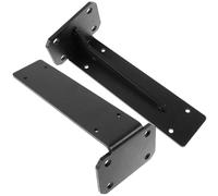 Alipis 2Pcs Black Wall Mounted Floating Shelf Brackets with Reinforced Cold Rolled Steel, 8 Inch (20Cm) Triangle Support for TV Cabinets, Desks, and DIY Shelving