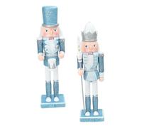 Alipis 2pcs Blue Wooden Nutcracker Soldiers Christmas Ornaments Festive Holiday Decor for Tables Shelves Craftsmanship Inspiring Imaginative Play and Warm Home Atmosphere