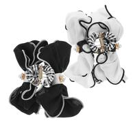 Alipis 2pcs Bow Hair Clips Jumbo Claw Clips for Thick Hair Women for Exercise Makeup with Strong Hold White Black