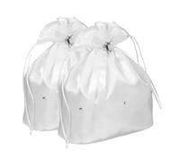 Alipis 2pcs Bridal Wedding Money Bag White with Heart Rhinestone Bow Ribbon Romantic Ribbon Accent Stylish Bride Handbag for Western Wedding Day