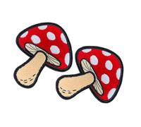 Alipis 2pcs Cartoon Mushroom Patches with Raised Stitching Adorable Embroidery Appliques for Clothing Backpacks Hats Jackets Easy DIY Fabric Repair and Decoration