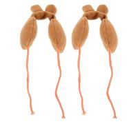 Alipis 2pcs Cartoon Plush Earmuffs for 10cm Dolls Soft Brown Mini Doll Ear Covers Winter Gear Accessories for Cold Weather Styling