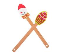 Alipis 2pcs Christmas Cream Spatula Baking Tool Non Stick Ergonomic Kitchen for Cake Icing and Buttercream Decorating Lightweight Household Pastry Accessory with Festive Design