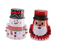 Alipis 2Pcs Christmas Iron Storage Box Set with Santa Claus and Snowman Design, Creative Candy and Tea Canister Present Jar for Holiday Packing and Festive Decoration
