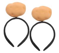 Alipis 2pcs Cute Potato Shaped Headband Hair Accessories for Casual Days and Spa, Novelty Present with Comfortable Fit, Creative Polyester Hairbands for Adults and Girls