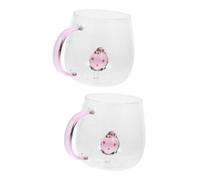 Alipis 2pcs Cute Strawberry Glass Cup Transparent Drink Cup for Coffee and Juice Creative Breakfast Mug for Home and Cafe Use Practical and Elegant Design for Daily Enjoyment