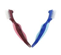 Alipis 2pcs Denture Cleaning Brush for Full and Partial Dentures with Dual Heads, Multi-Functional Ergonomic Handle, Pp and Nylon Material for Effective Oral Care Cleaning at Home