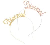 Alipis 2pcs Divorced Letter Metal Hair Bands Alloy Hair Hoops Party Decorative Headbands in Gold and Rose Gold for Celebration Accessories