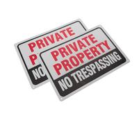 Alipis 2pcs Do Not Trespassing Sign Private Property Safety Sign Waterproof Metal No Entrance Warning Board Security Caution Label Not Enter Notice Plate