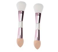 Alipis 2pcs Dual Ended Multifunctional Makeup Brush Soft High-grade Bristle Cosmetic Brushes for Blush Powder Concealer Application Portable for Beginners and Professionals