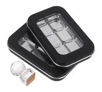 Alipis 2pcs Empty Makeup Lipstick Palette - Magnetic Eyeshadow Palette with Stamp - DIY Makeup Foundation Blush Container for Women Girls