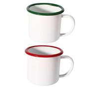 Alipis 2Pcs Enamel Coffee Mugs Household Water Cups Lightweight Food Grade Rolled Edged Beverage Containers for Home and Office Use Random Color