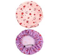 Alipis 2pcs Extra Large Shower Cap Reusable Elastic Bonnet Adjustable for Women Bathing Hair Protection