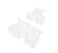 Alipis 2pcs Father's Day Silicone Mold Keychain DIY Mold Set with Delicate Unique Designs Easy to Clean Easy to Demould for DIY Father's Day