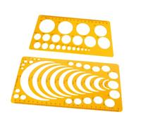 Alipis 2pcs Geometric Template Rulers Plastic Drawing and Measuring Design Stencils for Technical Drawing and Interior Design Office Use