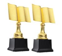Alipis 2pcs Gold Book Trophy Plastic Reading Award for Book Lovers Competition Prize Keepsake Inspiring Young Readers and Academic Growth