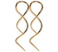 Alipis 2Pcs Gold Spiral Threader Earrings for Women, Handmade Twisted Linear Curved Dangle Hoops, Stylish Long Earrings for Daily Wear and Dance