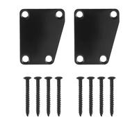 Alipis 2pcs Guitar Neck Plate Replacement Headplate Metal with Screws, Modern Stylish Black Reinforcement Plate for Bass Instrument Electric Guitar, Broad Compatibility Enhanced Sound