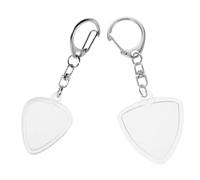 Alipis 2Pcs Guitar Pick Holder Box with Heart Triangle Keychain Compact Plectrum Organizer for Travel and Daily Use Mini Guitar Pick Pendant Case
