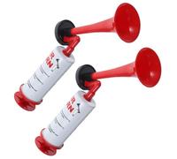 Alipis 2pcs Handheld Air Horn Pump Portable Cheer Trumpet for Sports Events and Celebrations Bright Red Lightweight Hand Push Horns for Festival Atmosphere and Crowd Cheering