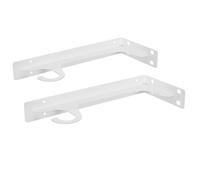 Alipis 2pcs Heavy Duty Closet Shelf Brackets with Hooks, White Cold-Rolled Steel Wall Mounted Rod Supports for Stable Multipurpose Functionality in Office and Balcony Storage